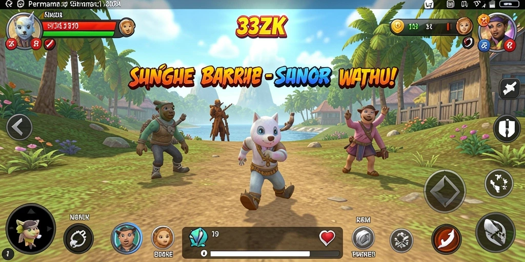 Tampilan gameplay 33ZK yang penuh warna dan menyenangkan.
