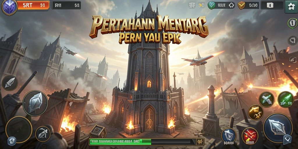 Tampilan gameplay menakjubkan dari 5RT dalam aksi Tower Defense.