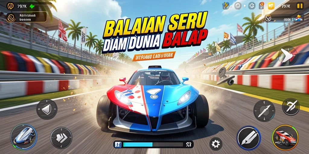 Gameplay seru balapan di dunia 797K yang penuh aksi.