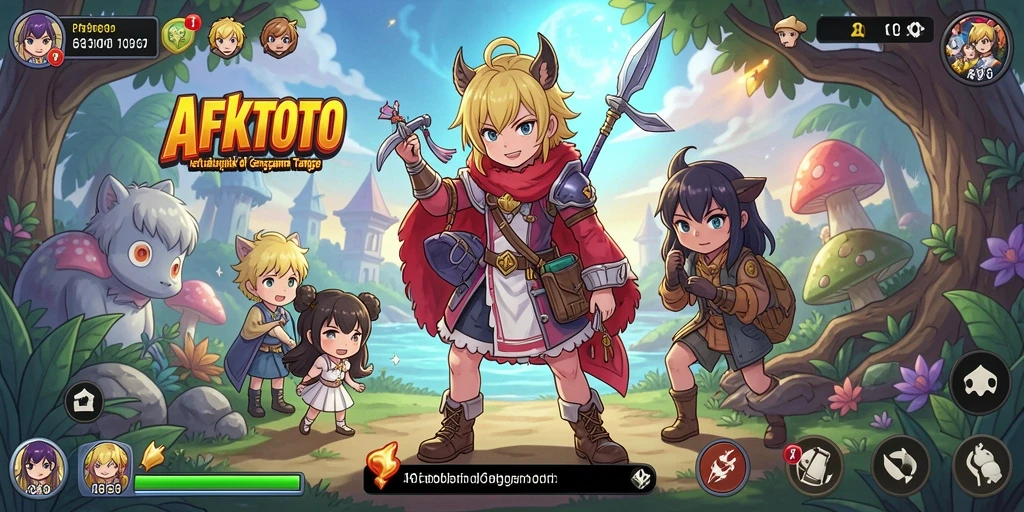 Screenshot gameplay AFKTOTO menampilkan karakter Anime yang menarik.