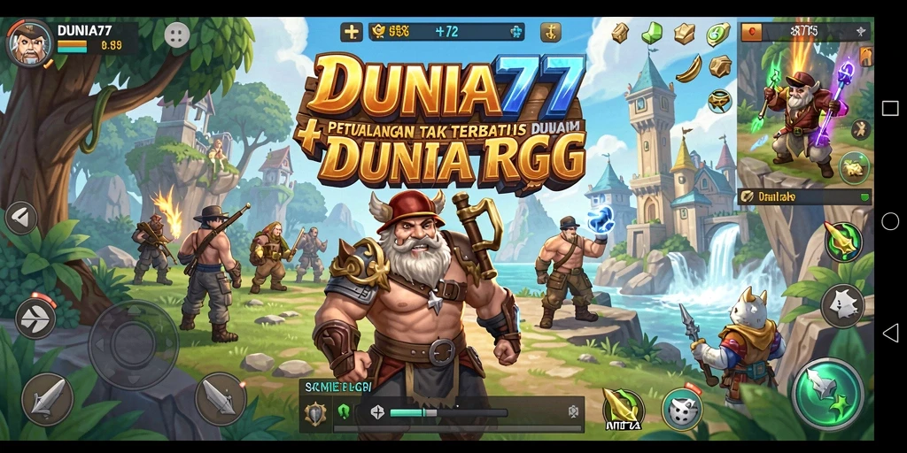Screenshot menampilkan pertempuran seru di dalam dunia RPG.