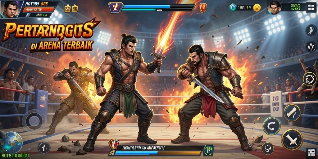 Tampilan gameplay HOT985 yang penuh aksi dan pertarungan seru.