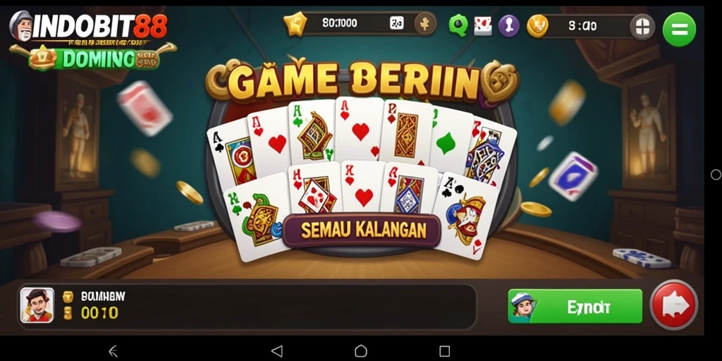 Tampilan seru gameplay Domino di INDOBIT88.
