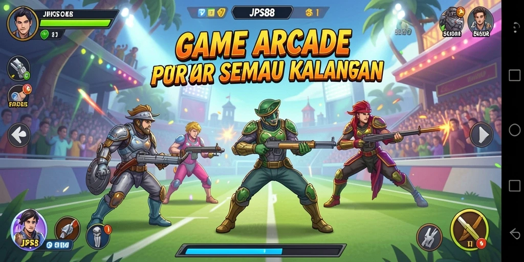 Tampilan gameplay JPS88 yang penuh aksi dan warna.
