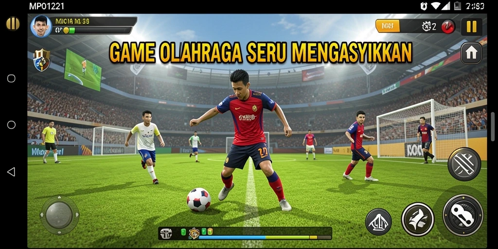 Tampilan gameplay <strong>MPO1221</strong> menunjukkan aksi seru dan kompetitif dalam olahraga.