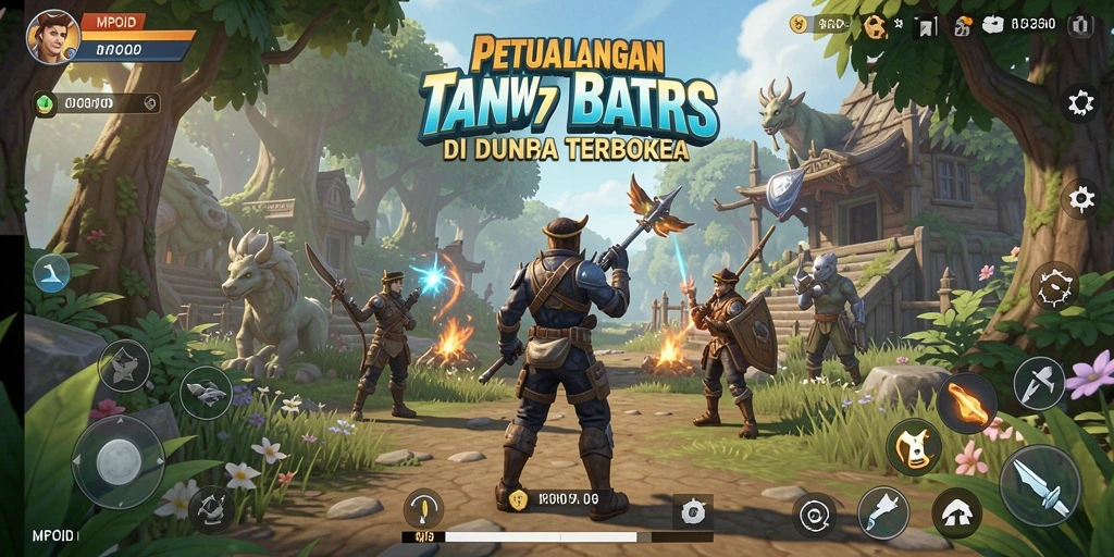 Screenshot MPOID menampilkan petualangan epik di dunia terbuka.