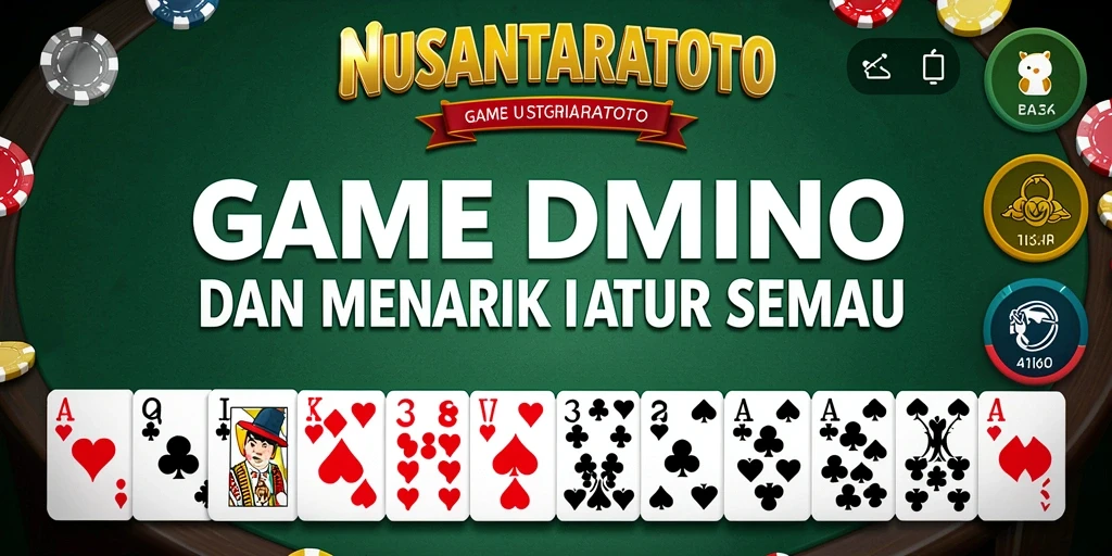 Tangkapan layar NUSANTARATOTO menampilkan gameplay Domino yang seru dan interaktif.
