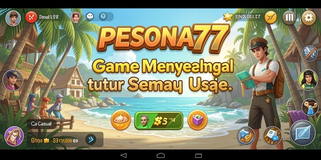 Screenshot gameplay PESONA77 yang menampilkan suasana bermain yang ceria.