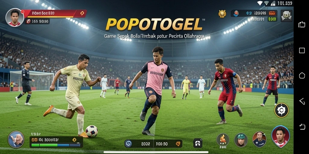 Screenshot menunjukkan momen seru dalam pertandingan sepak bola.