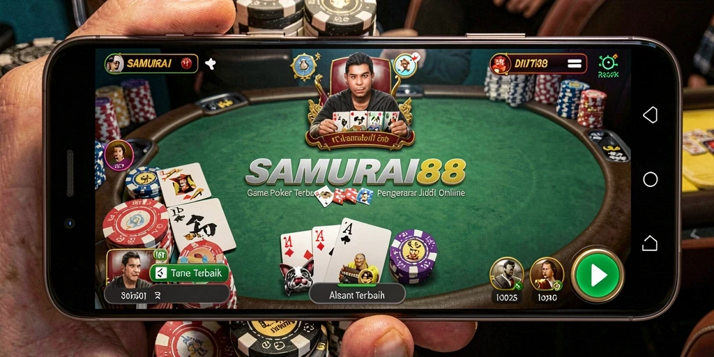 Tampilan gameplay poker yang seru dan mengesankan di SAMURAI88.