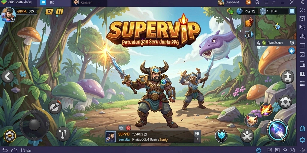 Tampilan gameplay <strong>SUPERVIP</strong> dengan aksi seru dan karakter yang bisa disesuaikan.